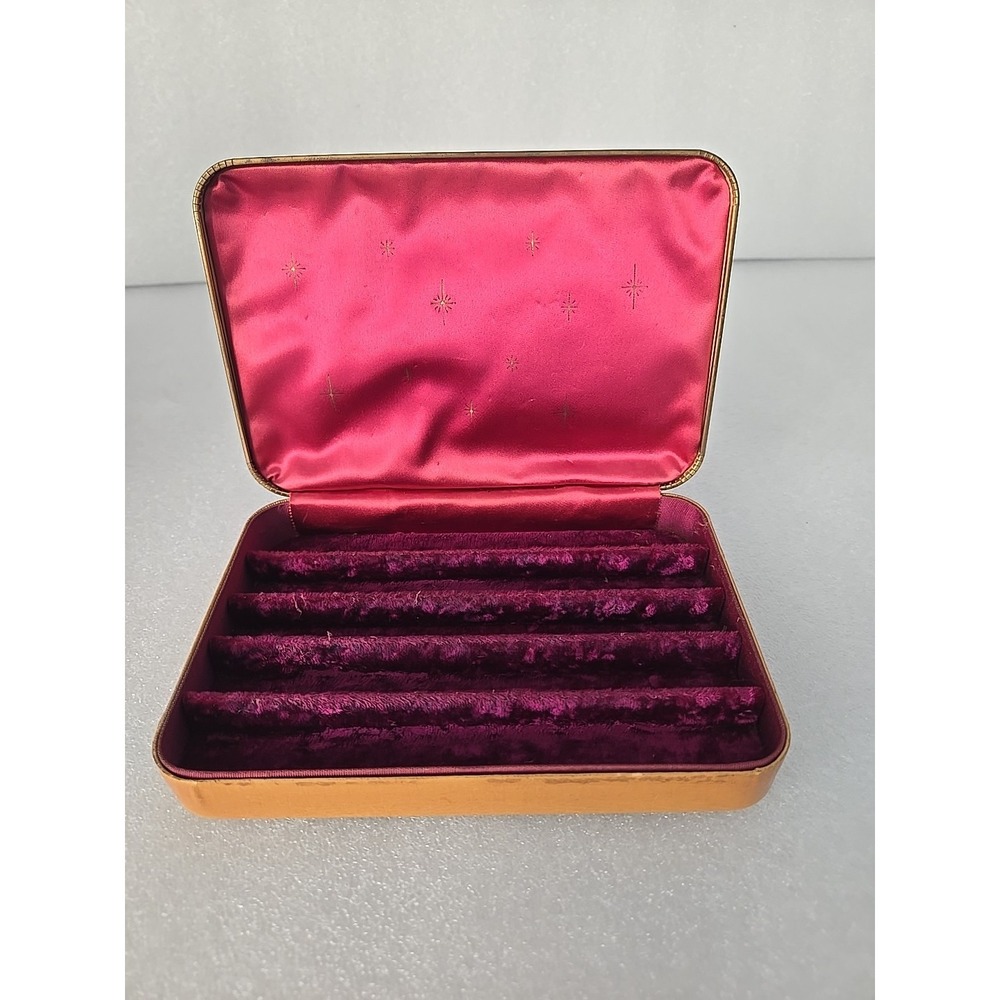 Vintage 1960's Farrington Jewelry Box Genuine Texol USA Velvet Lined Satin 7x4.5
